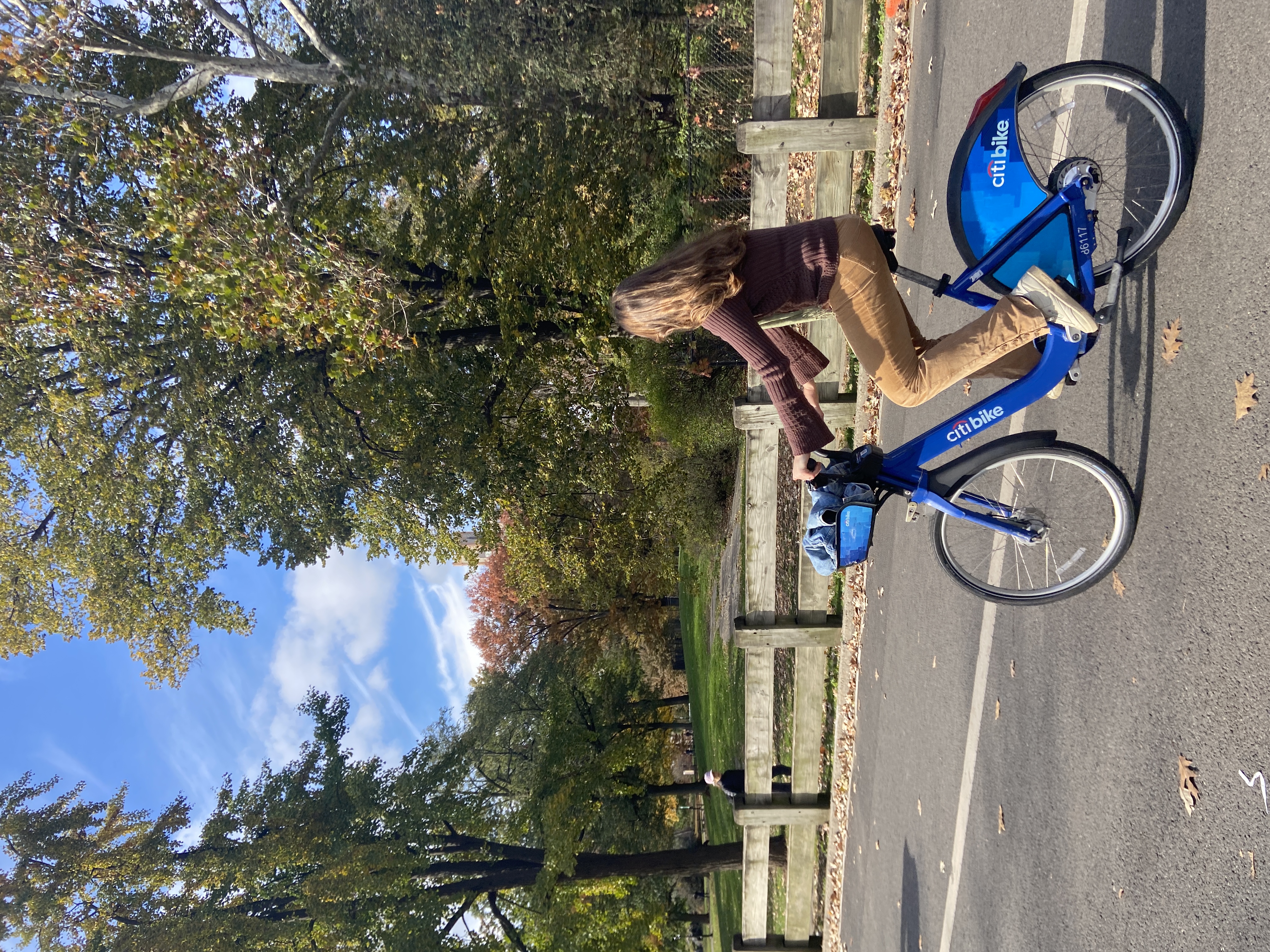 riding bicycle in central park